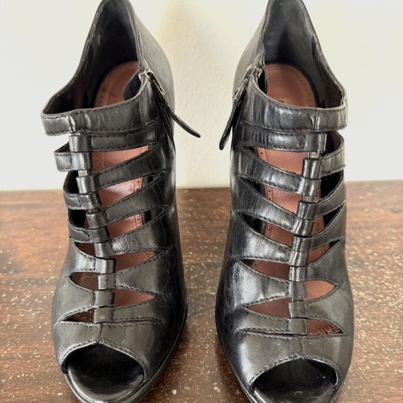 Alaia Shoes - Alaia designer- soft black leather open-toe gladiator style high heels